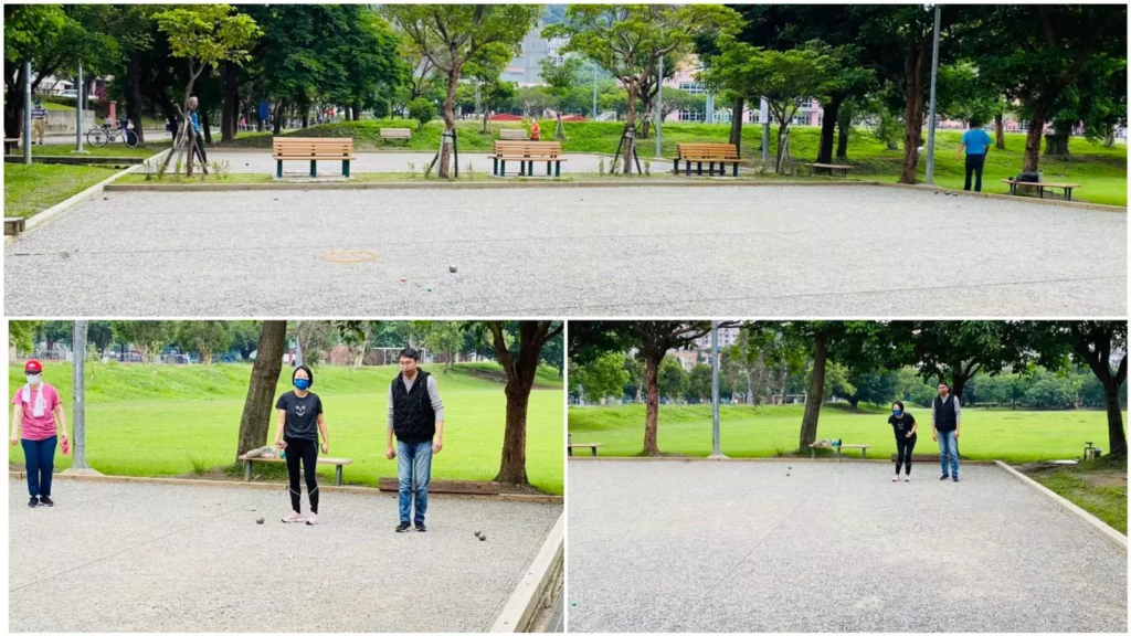 圖 全豆樂版權所有／全豆樂團隊來到天母運動公園法式滾球場出外景。